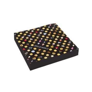 80x stuks emoticon emoticons servetten