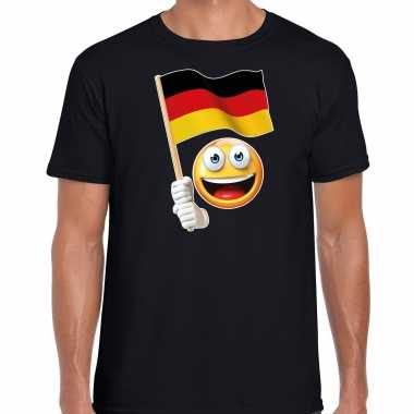 Duitsland supporter / fan emoticon t shirt zwart voor heren