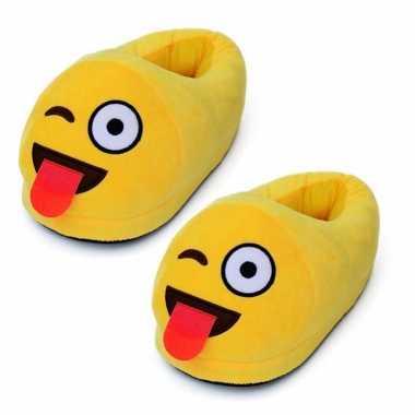 Emoticon sloffen knipoog voor dames