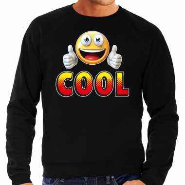 Funny emoticon sweater cool zwart heren
