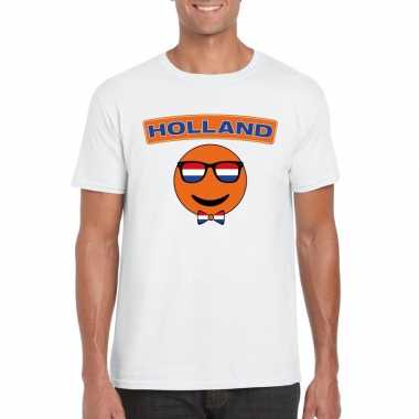 Holland coole emoticon t shirt wit heren