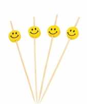 100x emoticon thema cocktailprikkers 12 cm