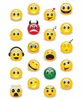 20x emoticon emoticons stickers met 3d effect met zacht kunststof