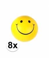 8x emoticon stressbal 6 cm