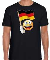 Duitsland supporter fan emoticon t-shirt zwart voor heren