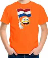 Emoticon holland nederland landen t shirt oranje voor kinderen