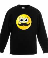 Emoticon sweater snor zwart kinderen