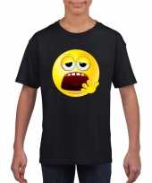 Emoticon t-shirt moe zwart kinderen