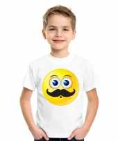 Emoticon t-shirt snor wit kinderen