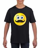 Emoticon t-shirt snor zwart kinderen