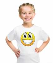 Emoticon t-shirt super vrolijk wit kinderen