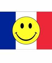 Franse vlag met emoticon 90 x 150 cm