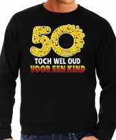 Funny emoticon sweater 50 toch wel oud voor een kind zwart heren