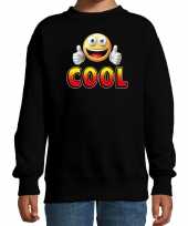 Funny emoticon sweater cool zwart kids