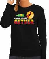 Funny emoticon sweater helemaal naar de getver zwart dames
