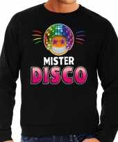 Funny emoticon sweater mister disco zwart heren