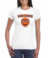 Holland coole emoticon t-shirt wit dames
