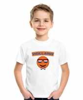 Holland coole emoticon t-shirt wit kinderen