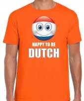 Nederland emoticon happy to be dutch landen t shirt oranje heren