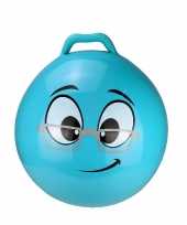 Skippybal emoticon voor kinderen blauw 55 cm