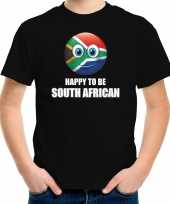 Zuid afrika emoticon happy to be south african landen t shirt zwart kinderen